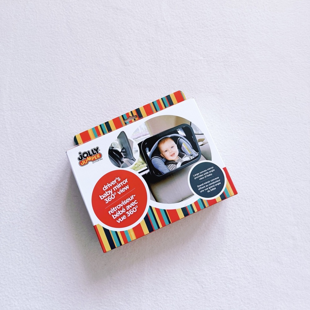 Jolly Jumper Driver’s Baby Mirror 360° View Wide Angle Large Convex Soft Balck